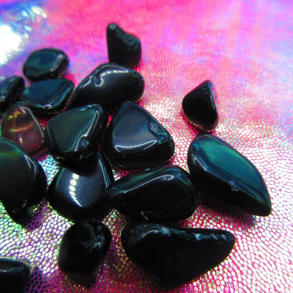 Black Obsidian Tumbled 1 Ounce Grid Set - Picture 5 of 5